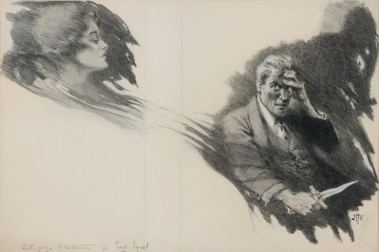 Evil Eyes (ceruza és zsírkréta papíron) alkotó: John Harris Valda