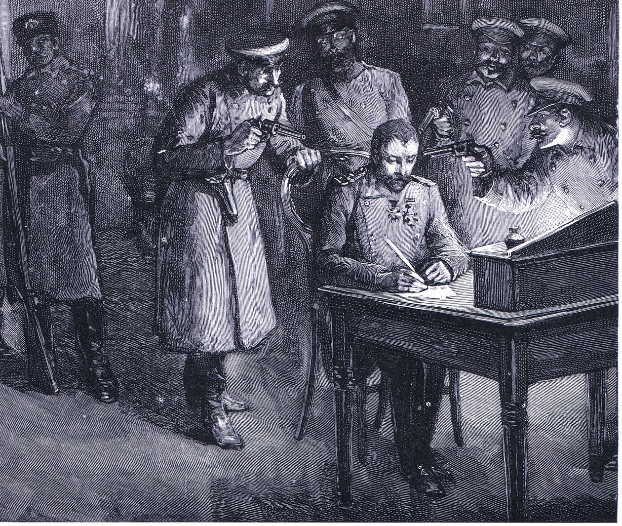 Sándor herceg aláírja lemondását 1886 alkotó: John Harris Valda