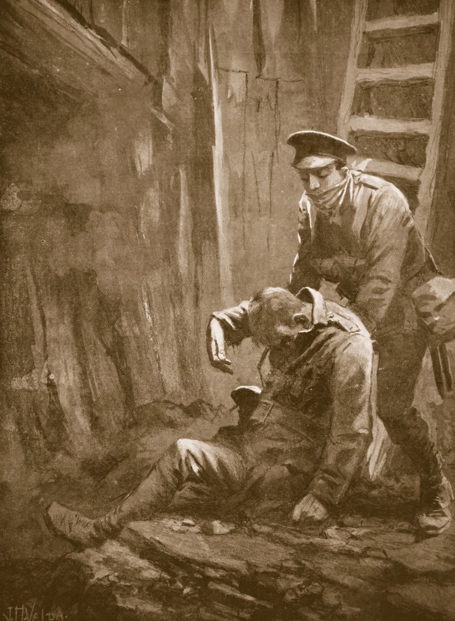 T. Doswell közlegény kiment egy tisztet egy aknából, amelyben eszméletlenül feküdt alkotó: John Harris Valda