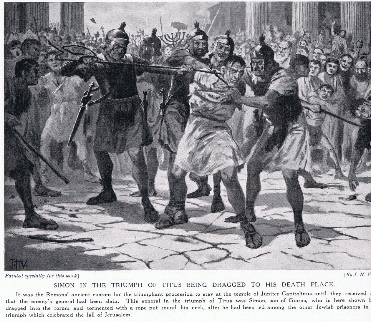Simon a halálba hurcolt Titus diadalában alkotó: John Harris Valda