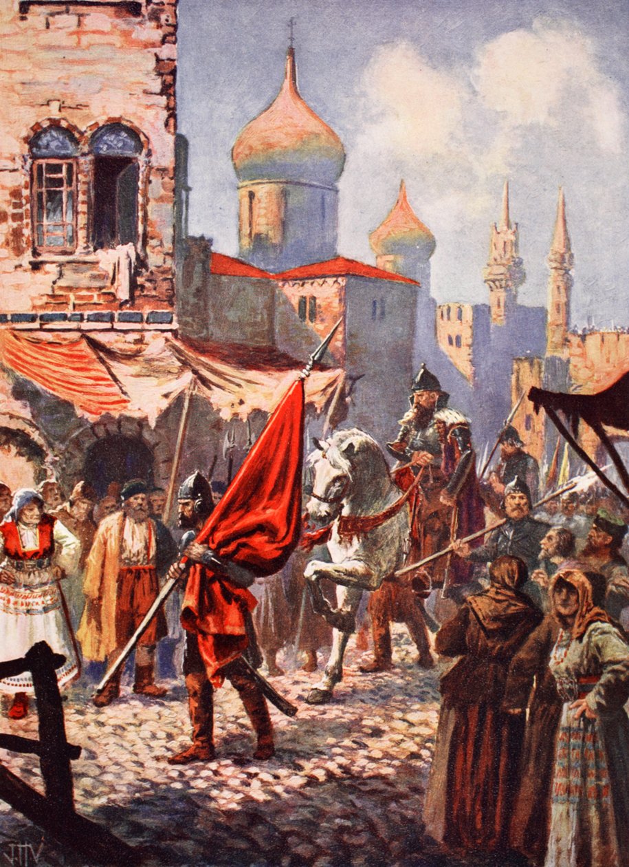 Rettegett Iván visszatérése Moszkvába Kazany meghódítása után (színes litó) alkotó: John Harris Valda
