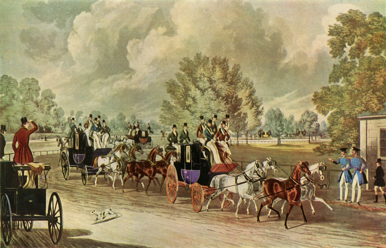 "A Négy-in-Kézben Klub találkozója, Hyde Park, London", 1838, 1947. alkotó: John Harris the Younger