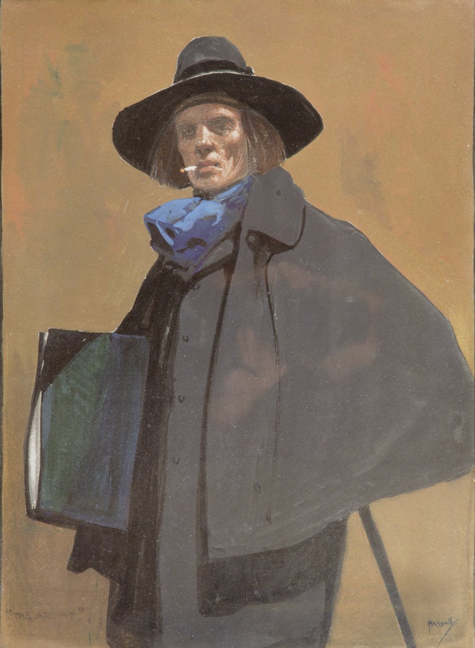 A művész portréja, 1910 körül (akvarell, papír) alkotó: John Hassall