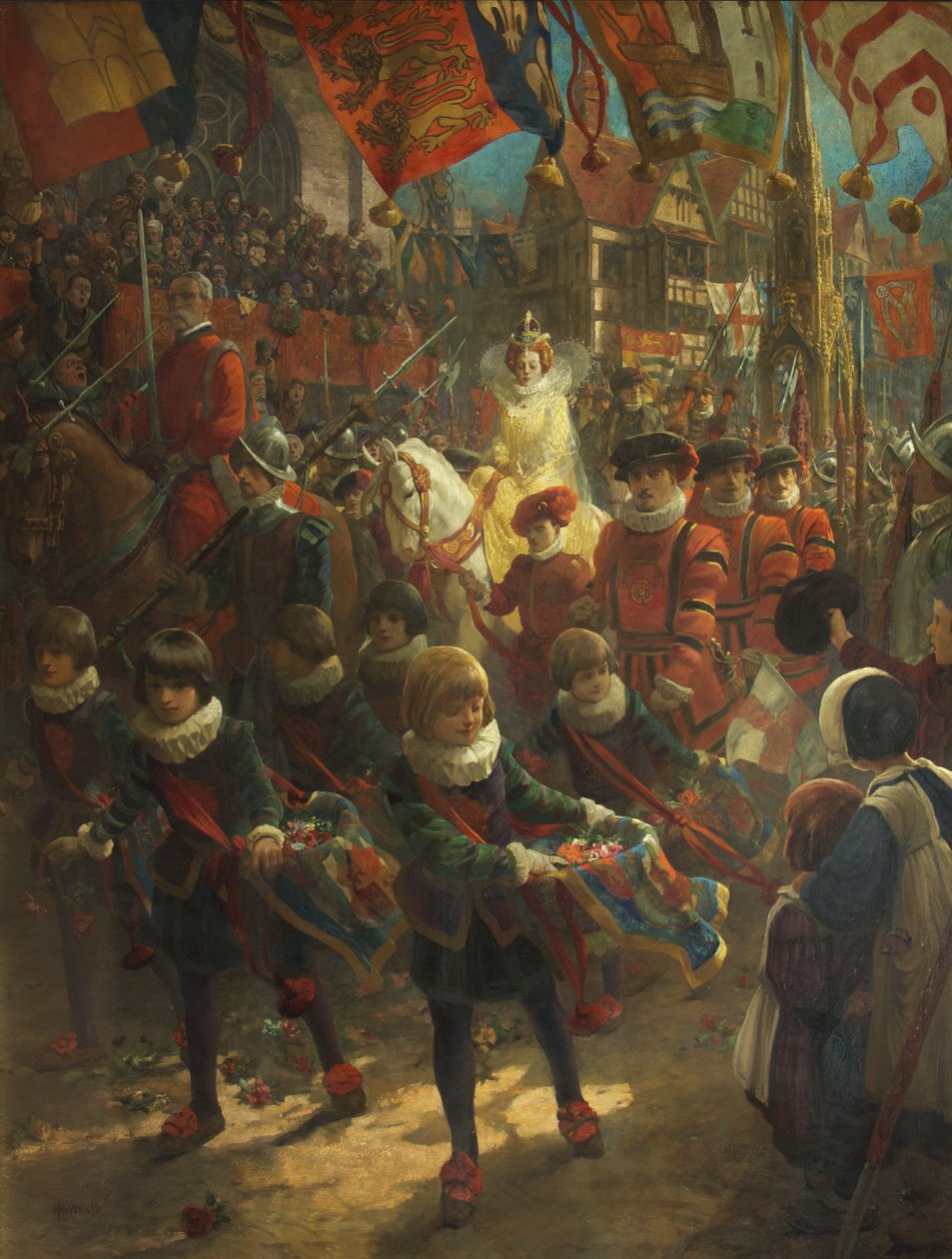 Erzsébet királynő állam belépése Bristolba, 1574. augusztus 14 alkotó: John Hassall