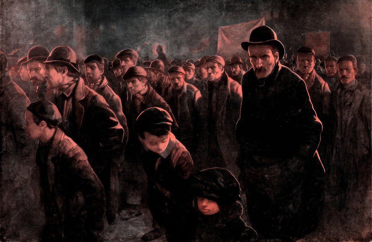 Munkanélküliek / J. Hassall / rajzolás, 1911 körüli évek alkotó: John Hassall