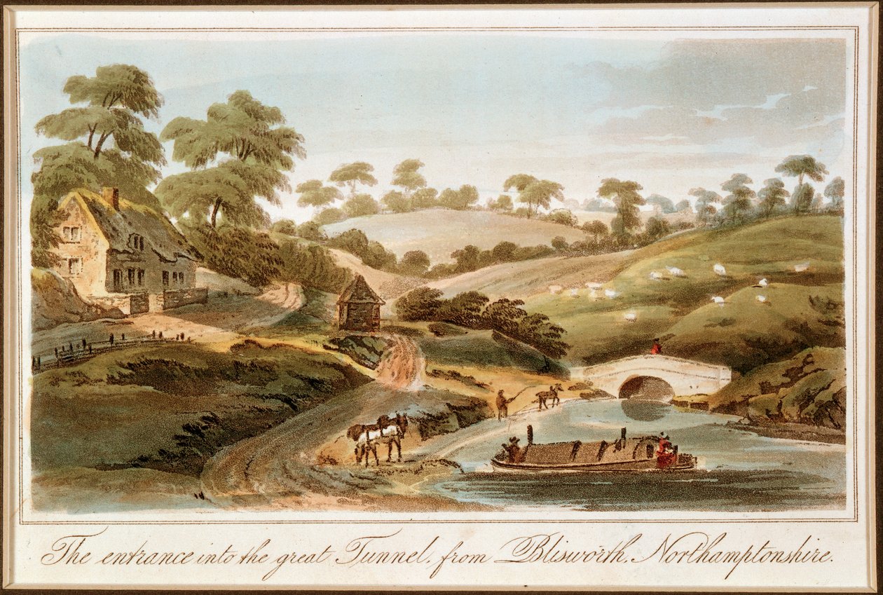 A Blisworth-alagút bejárata, Grand Junction Canal, Northamptonshire, 1819 alkotó: John Hassell