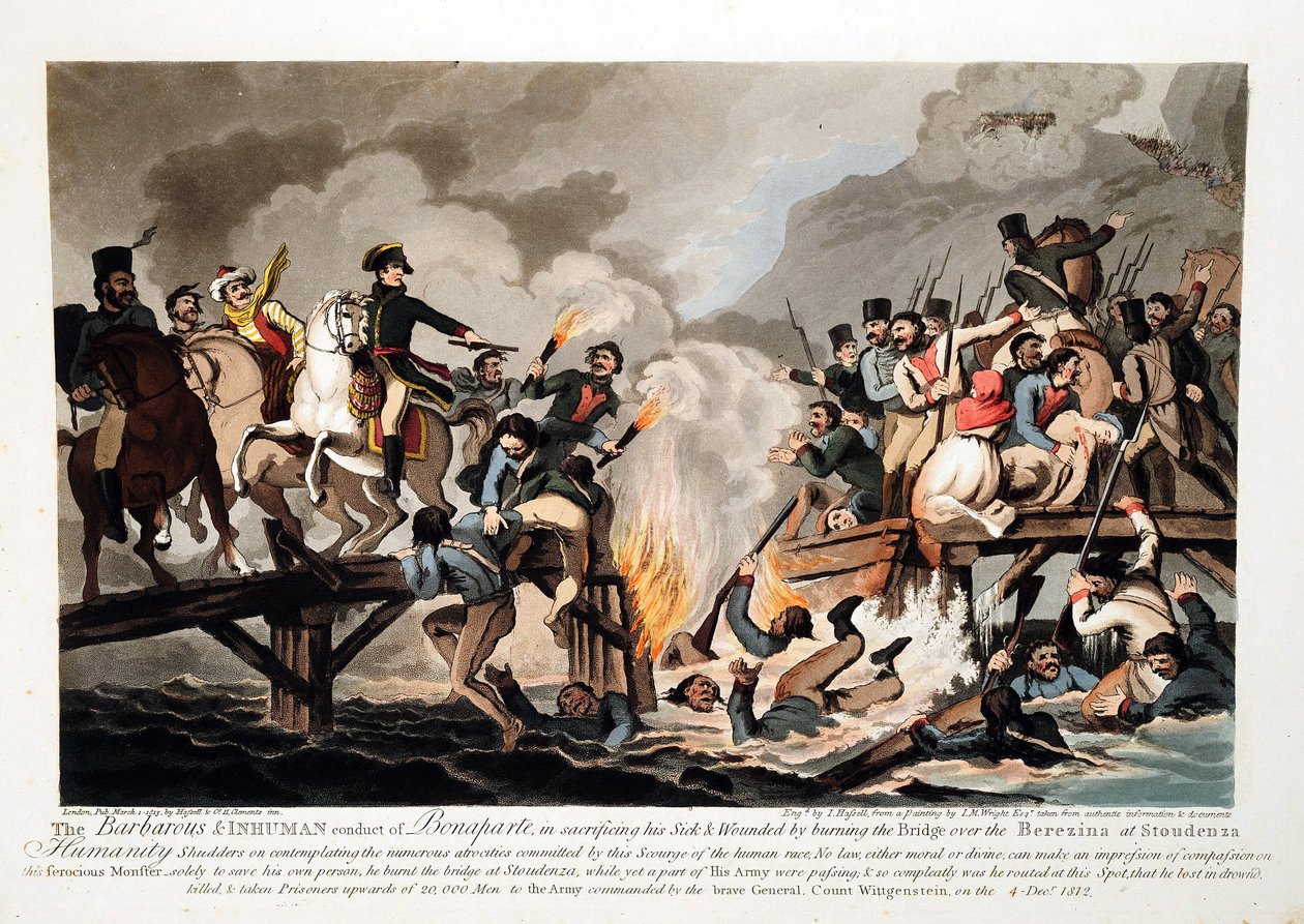 Francia hadsereg átkelt a Berezinán 1812 novemberében - Hassell, John (1767-1825) - 1813 - Aquatint - 41,6x57,6 - Magángyűjtemény alkotó: John Hassell