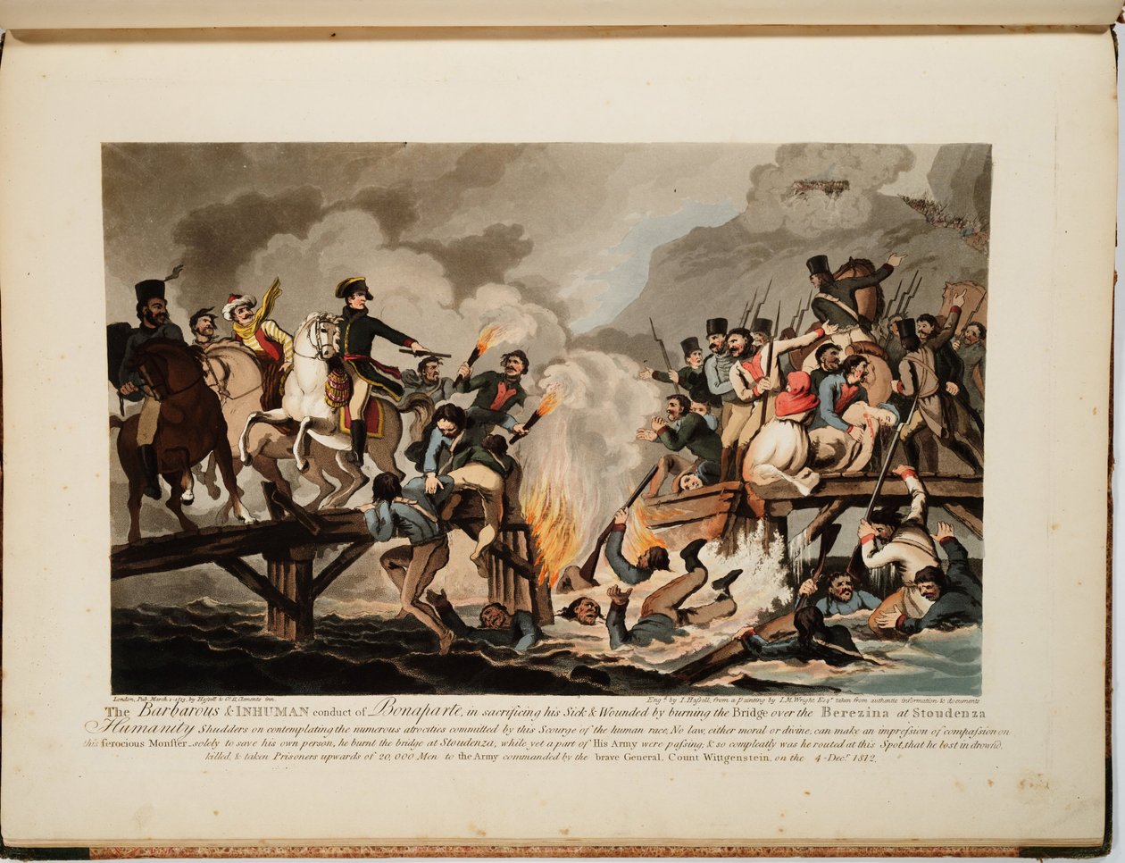 A francia hadsereg átkelt a Berezinán 1812 novemberében, 1813 alkotó: John Hassell