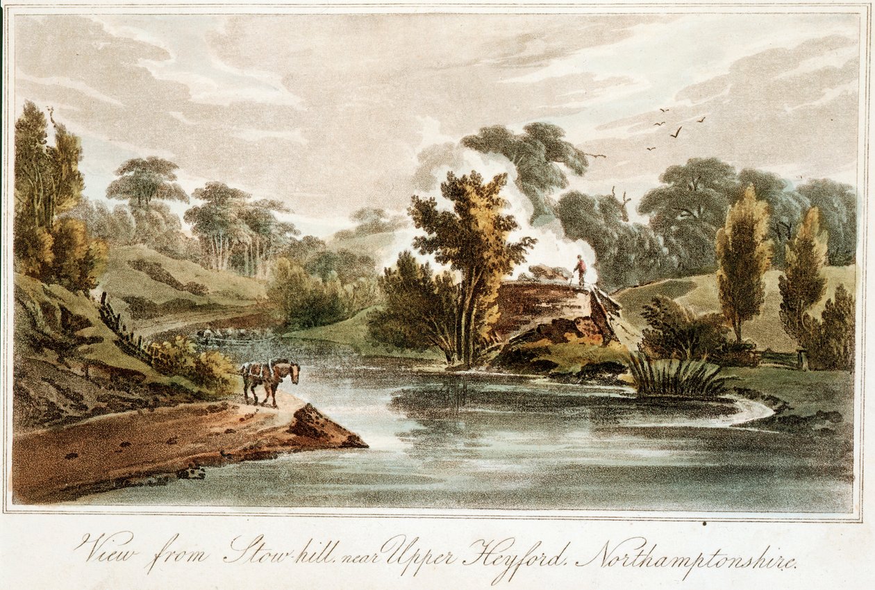 Grand Junction Canal a Stow Hilltől Upper Heyford közelében, Northamptonshire, 1819 alkotó: John Hassell