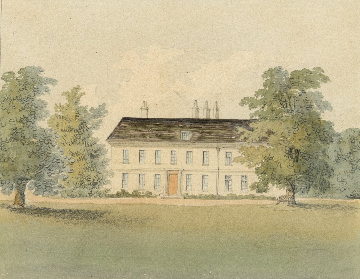 Drummond tiszteletes parókiája, 1823 (akvarell, papír) alkotó: John Hassell