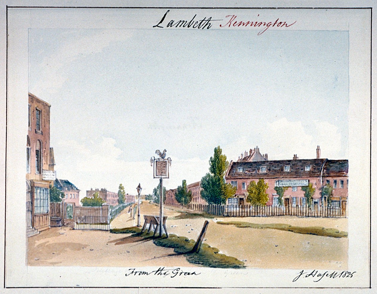 Kennington kilátása, Lambeth, London, 1825 alkotó: John Hassell