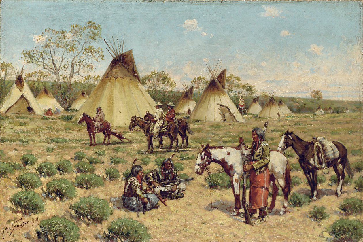 Sioux Campment, Porcupine, 1910 alkotó: John Hauser