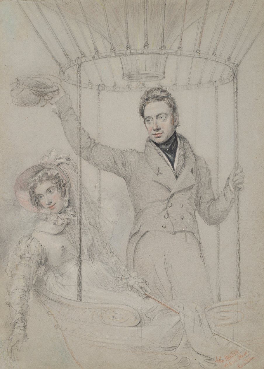 George Graham és felesége, Margaret, Balloon Ascent, London, 1823 alkotó: John Hayter