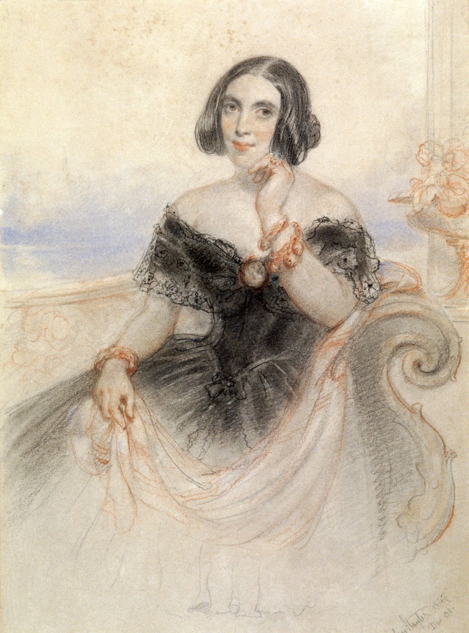 Fekete ruhás hölgy, 1847 alkotó: John Hayter