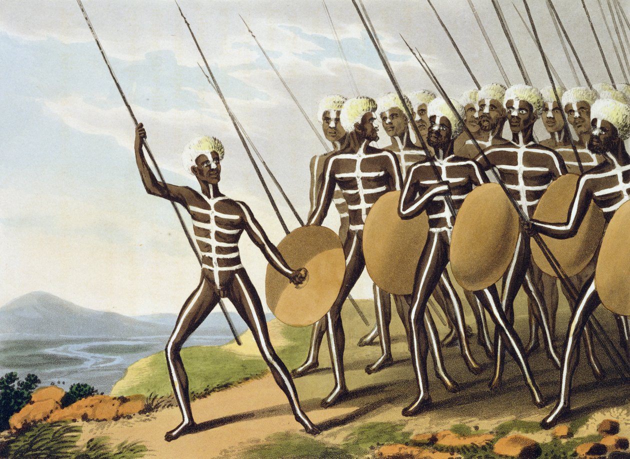 Új-Dél-Wales harcosai, Matthew Dubourg (fl.1785-1820) metszete, Edward Orme kiadása, 1813 alkotó: John Heaviside Clark