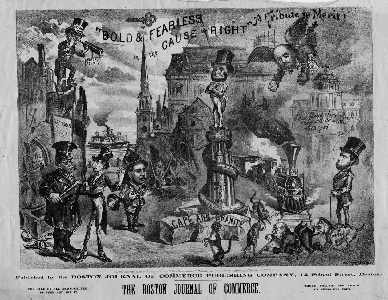 Merész és rettenthetetlen az igazság ügyében: tisztelgés az érdemek előtt!, a Boston Journal of Commerce, 1873. alkotó: John Henry Bufford