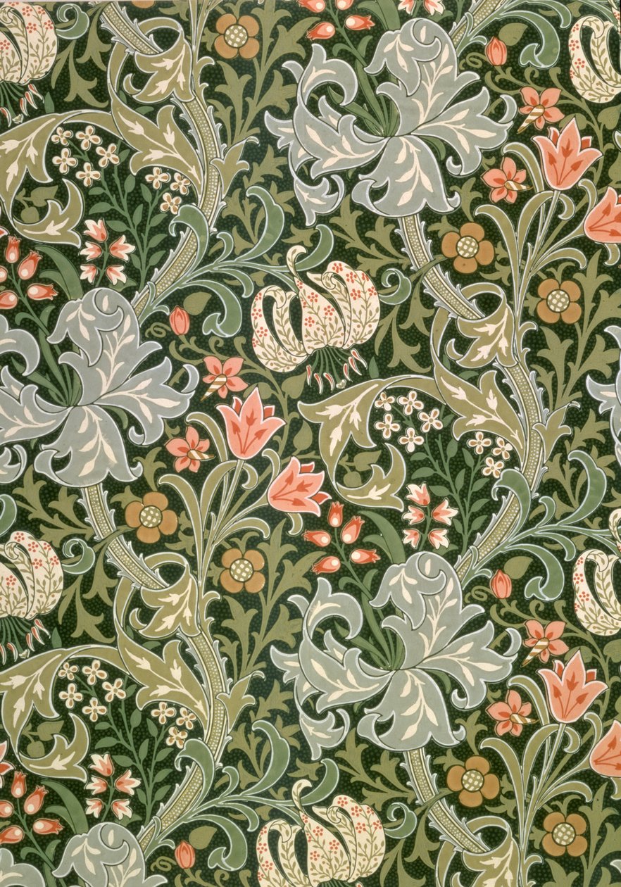 Golden Lily tapéta, amelyet John Henry Dearle (1860-1932) tervezett a Morris and Company számára, 1897 alkotó: John Henry Dearle