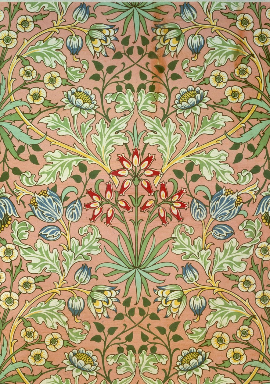 Jácint tapéta, a Morris and Company számára készült alkotó: John Henry Dearle