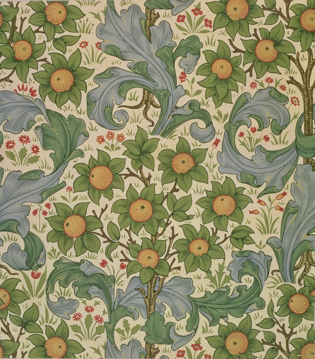 Orchard tapéta, amelyet John Henry Dearle (1860-1932) tervezett a Morris and Company számára, 1899 alkotó: John Henry Dearle
