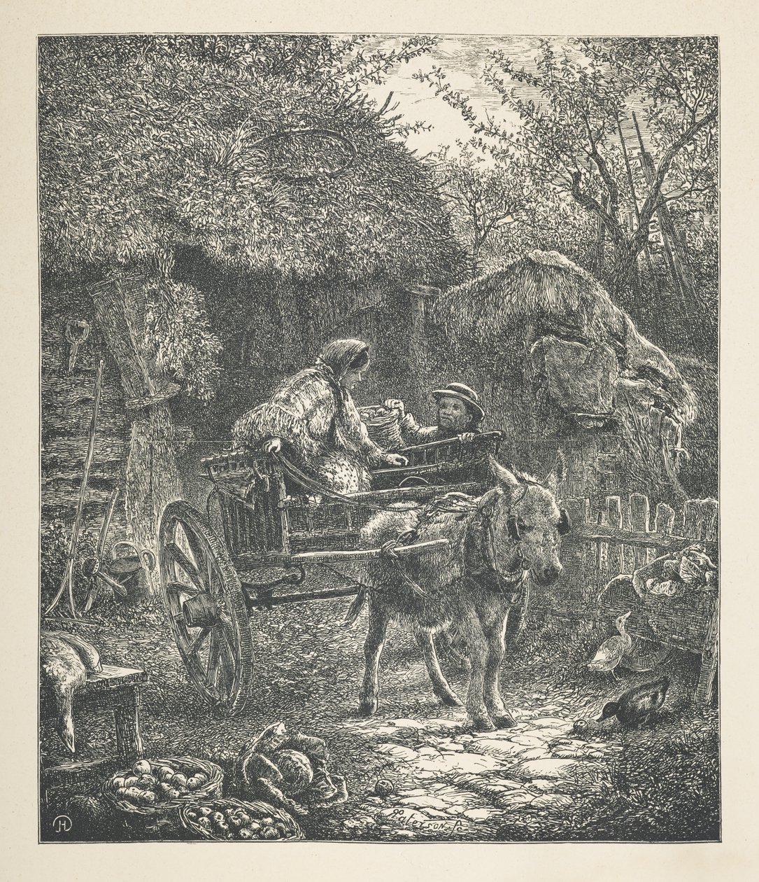 24. tábla. Kocsi betöltése, a „Nature Pictures”-től, harminc eredeti illusztrációból álló sorozat, J. H. Dell fára rajzolta, R. Paterson, John Henry Dell metszet alkotó: John Henry Dell