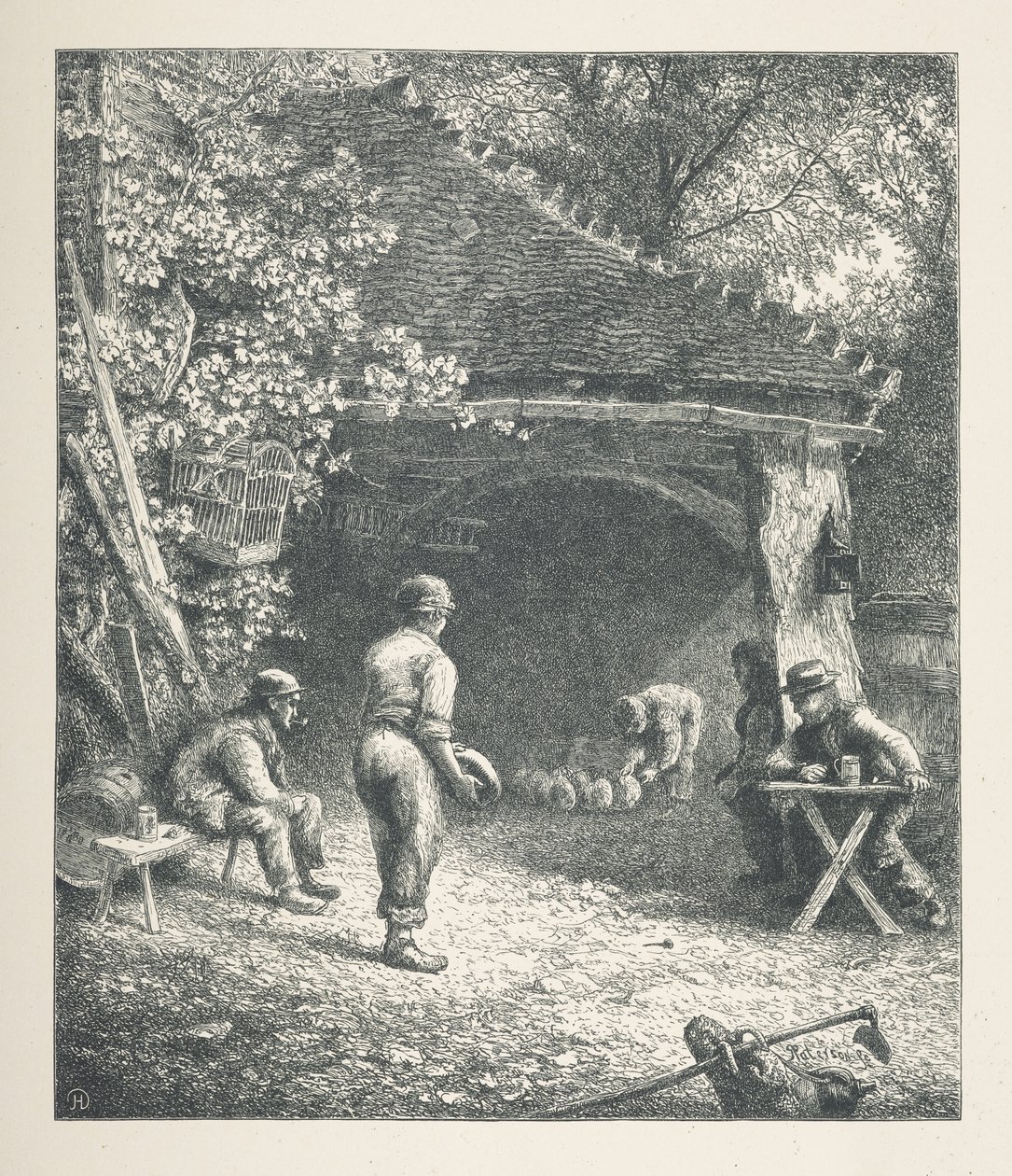 30. tábla. Lelkipásztori jelenet, a Nature Pictures-ből. Harminc eredeti illusztrációból álló sorozat, amelyet J. H. Dell fára rajzolt, és R. Paterson metszett. John Henry Dell alkotó: John Henry Dell