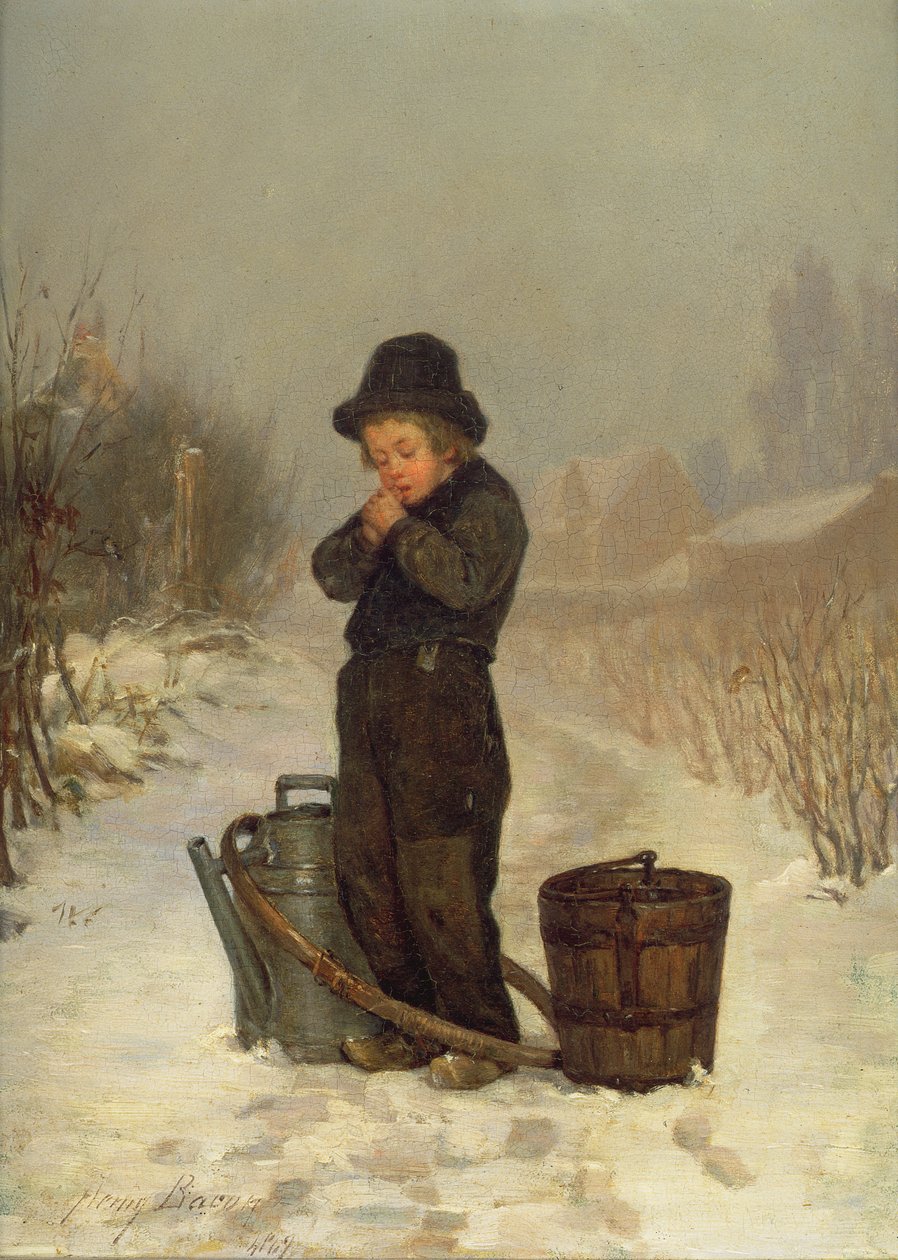 Kezét melegíti, 1867 alkotó: John Henry Frederick Bacon