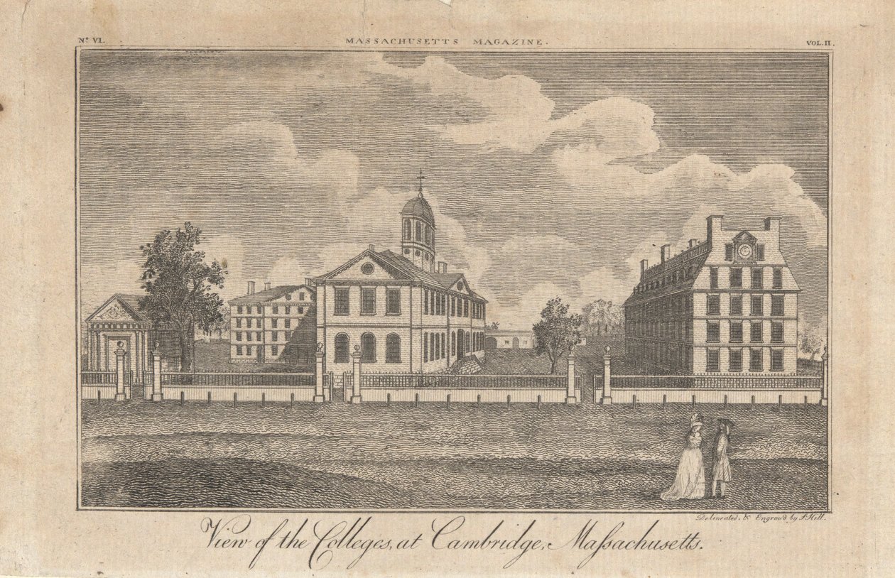 Kilátás a Cambridge-i főiskolára, Massachusettsben alkotó: John Henry Hill