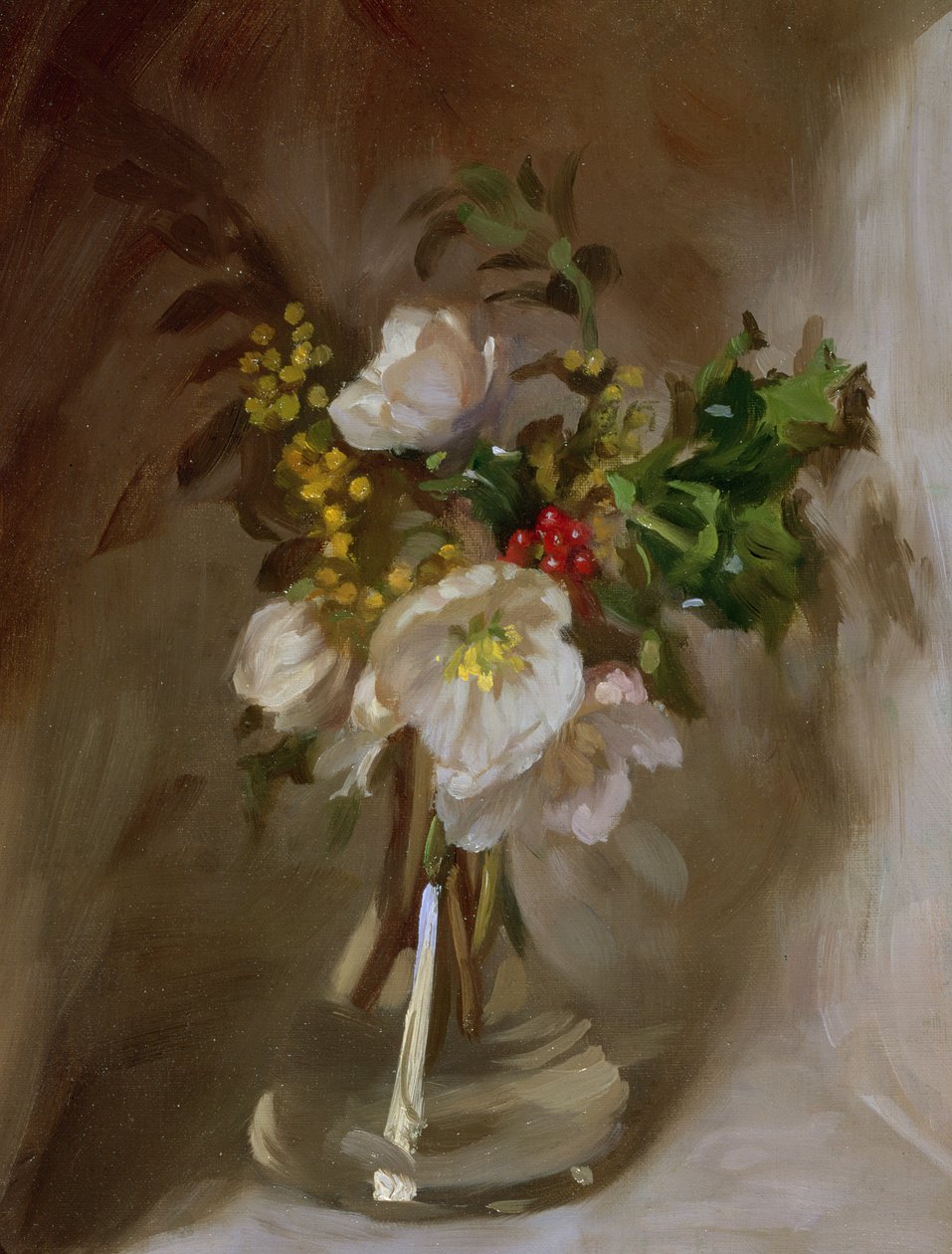Téli virágok (olaj a fedélzeten) alkotó: John Henry Lorimer
