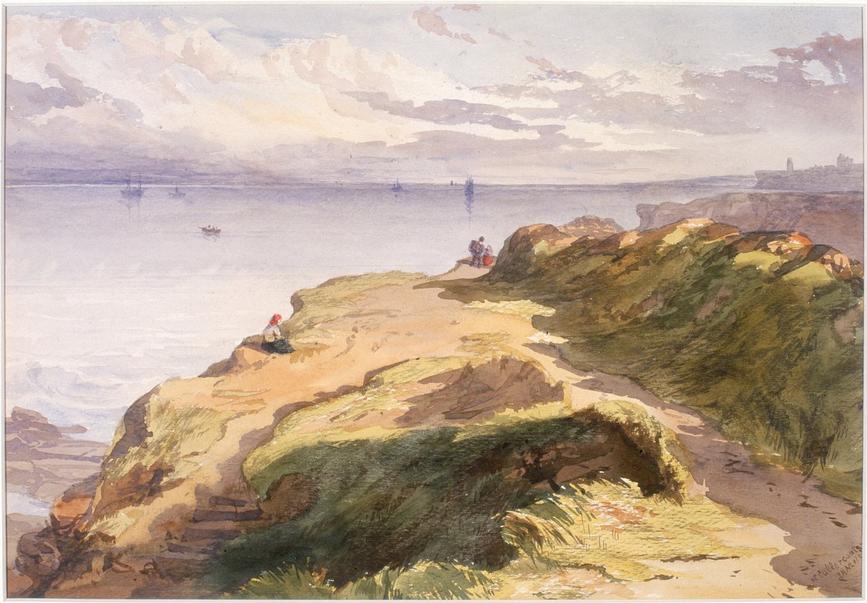 Cullercoats közelében (ceruza és akvarell, papír) alkotó: John Henry Mole