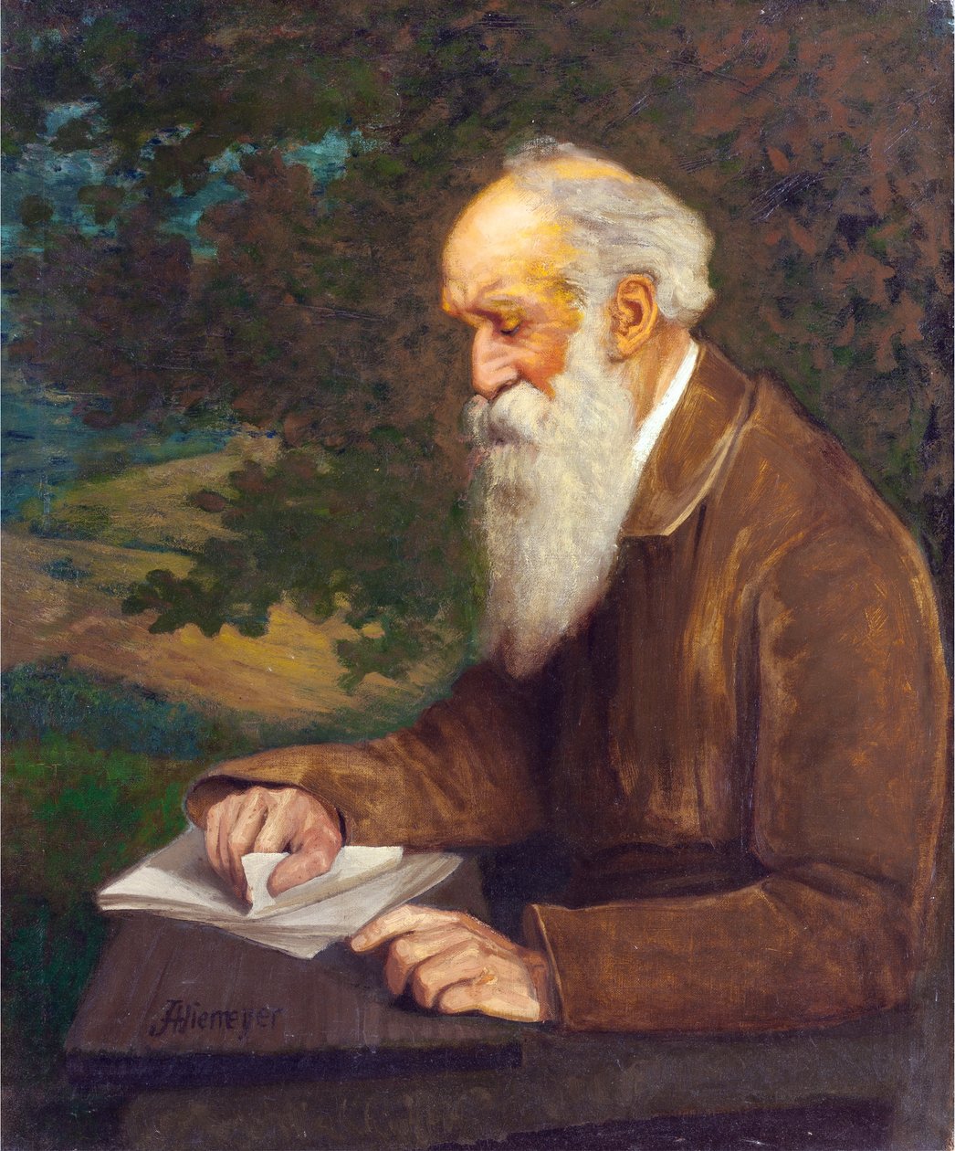 Henry Wadsworth Longfellow költő (1807-1882) portréja, Niemeyer, John Henry (1839-1932). Olajfestmény. Mérete: 92x76 cm. Magángyűjtemény alkotó: John Henry Niemeyer