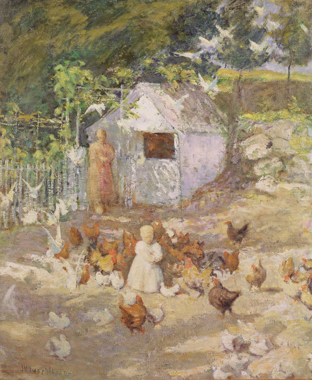 Barnyard, 1890-1900 körül alkotó: John Henry Twachtman