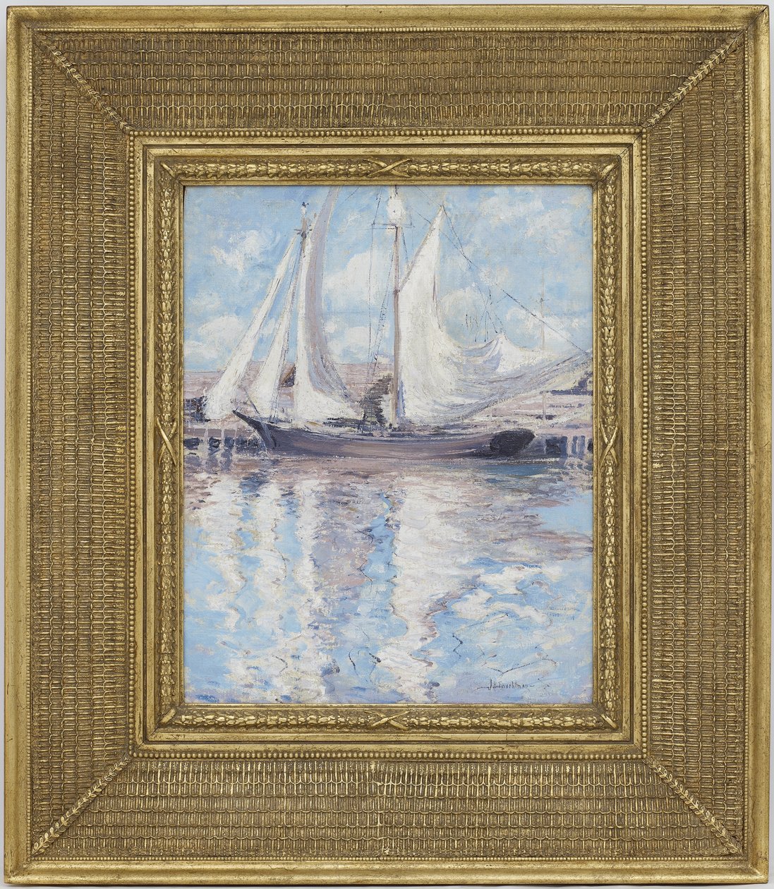 Vitorlák szárítása, 1900 körül alkotó: John Henry Twachtman
