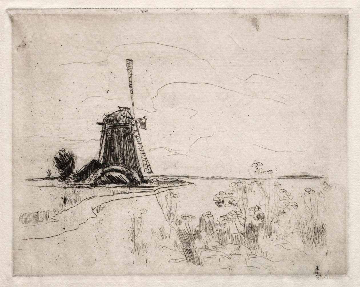 Malom és gyomnövények, Hollandia alkotó: John Henry Twachtman