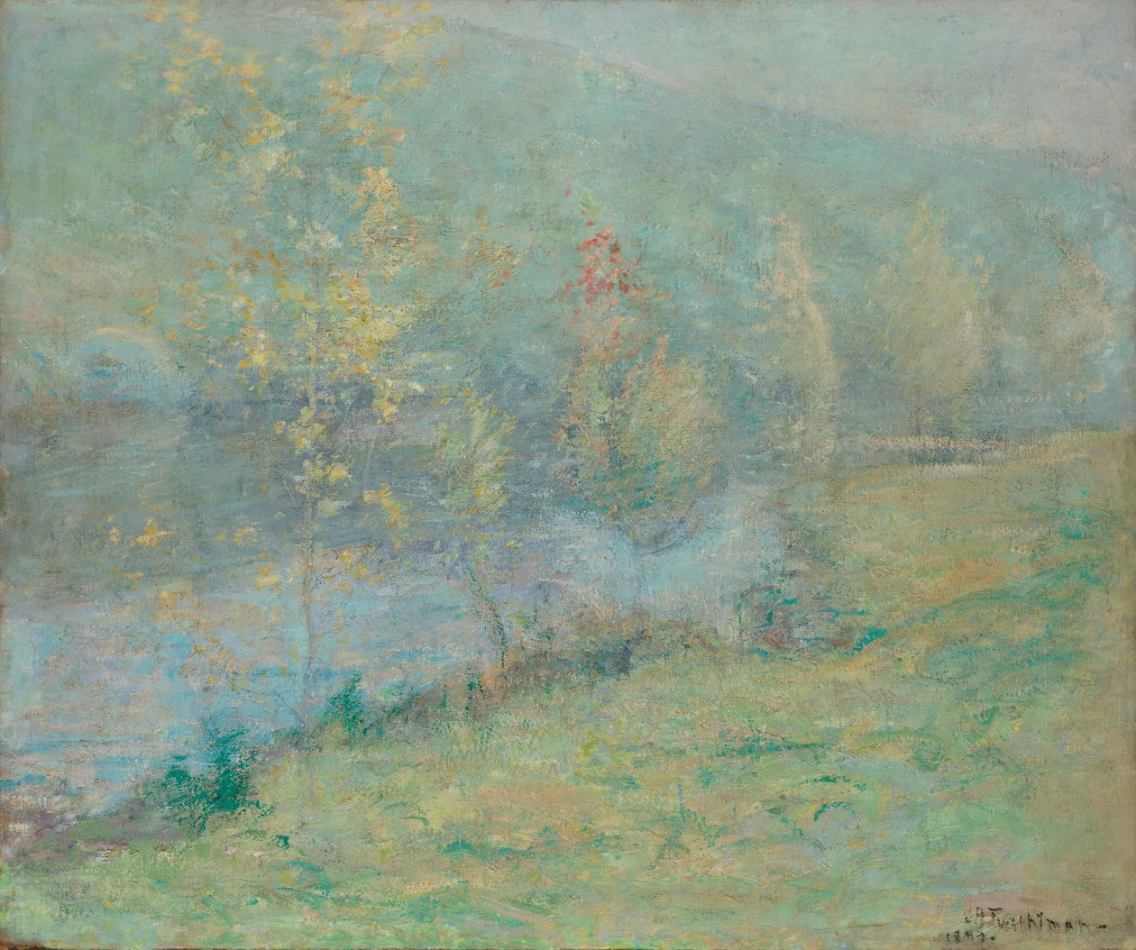 Ködös május reggel, 1899. alkotó: John Henry Twachtman