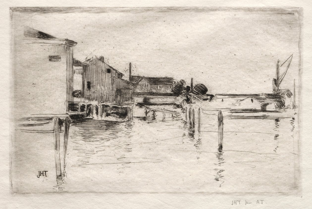 The Dock, Bridgeport, Connecticut alkotó: John Henry Twachtman