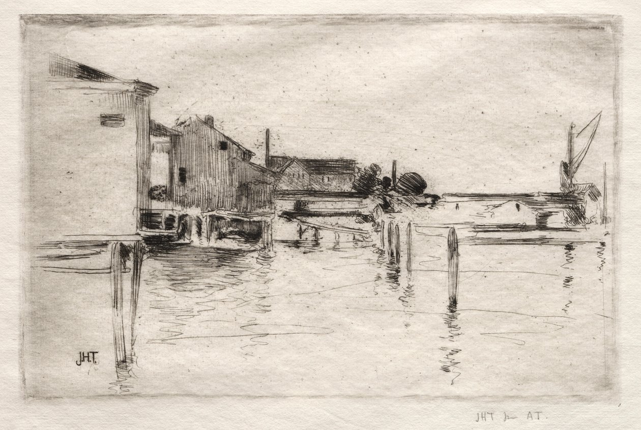 A dokk, Bridgeport, Connecticut. alkotó: John Henry Twachtman