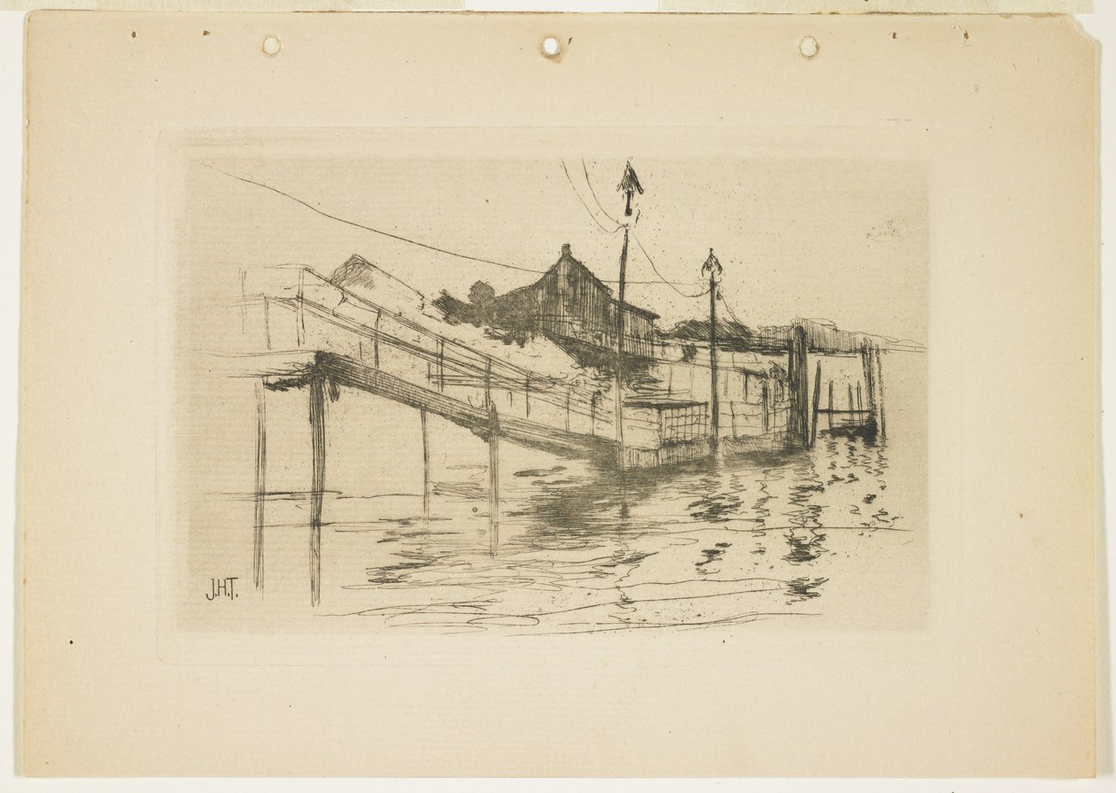 The Old Toll House Bridgeportban (kis tányér), 1888-1889 alkotó: John Henry Twachtman