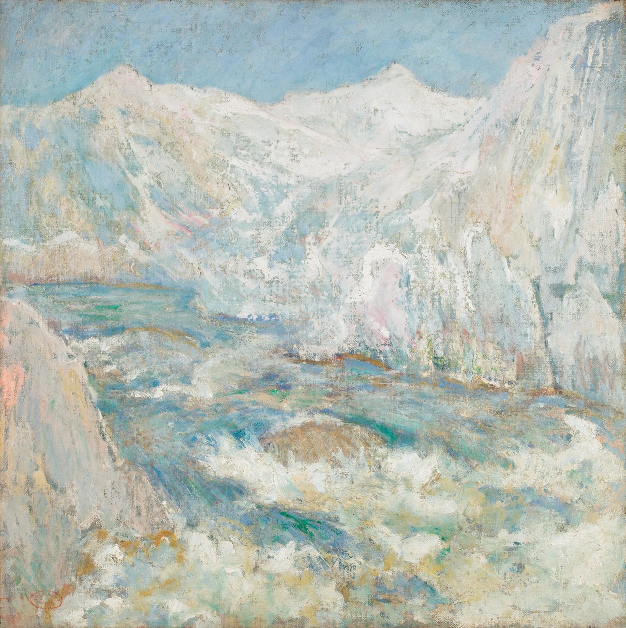 The Rapids, Yellowstone, 1890-1899 körül (olaj, vászon) alkotó: John Henry Twachtman