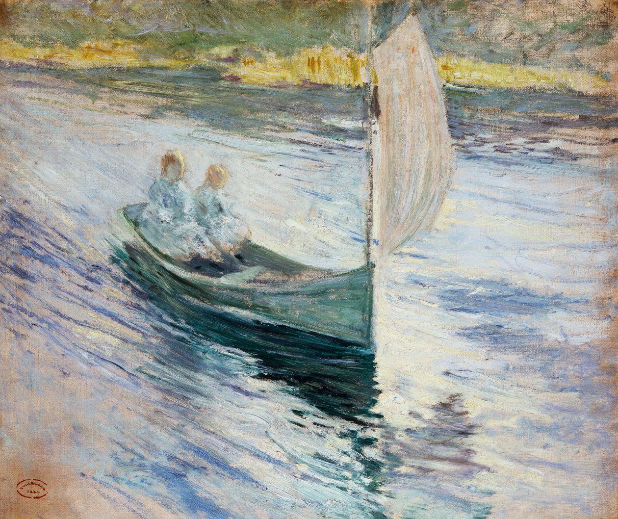 Két gyerek egy vitorlásban, 1883 alkotó: John Henry Twachtman