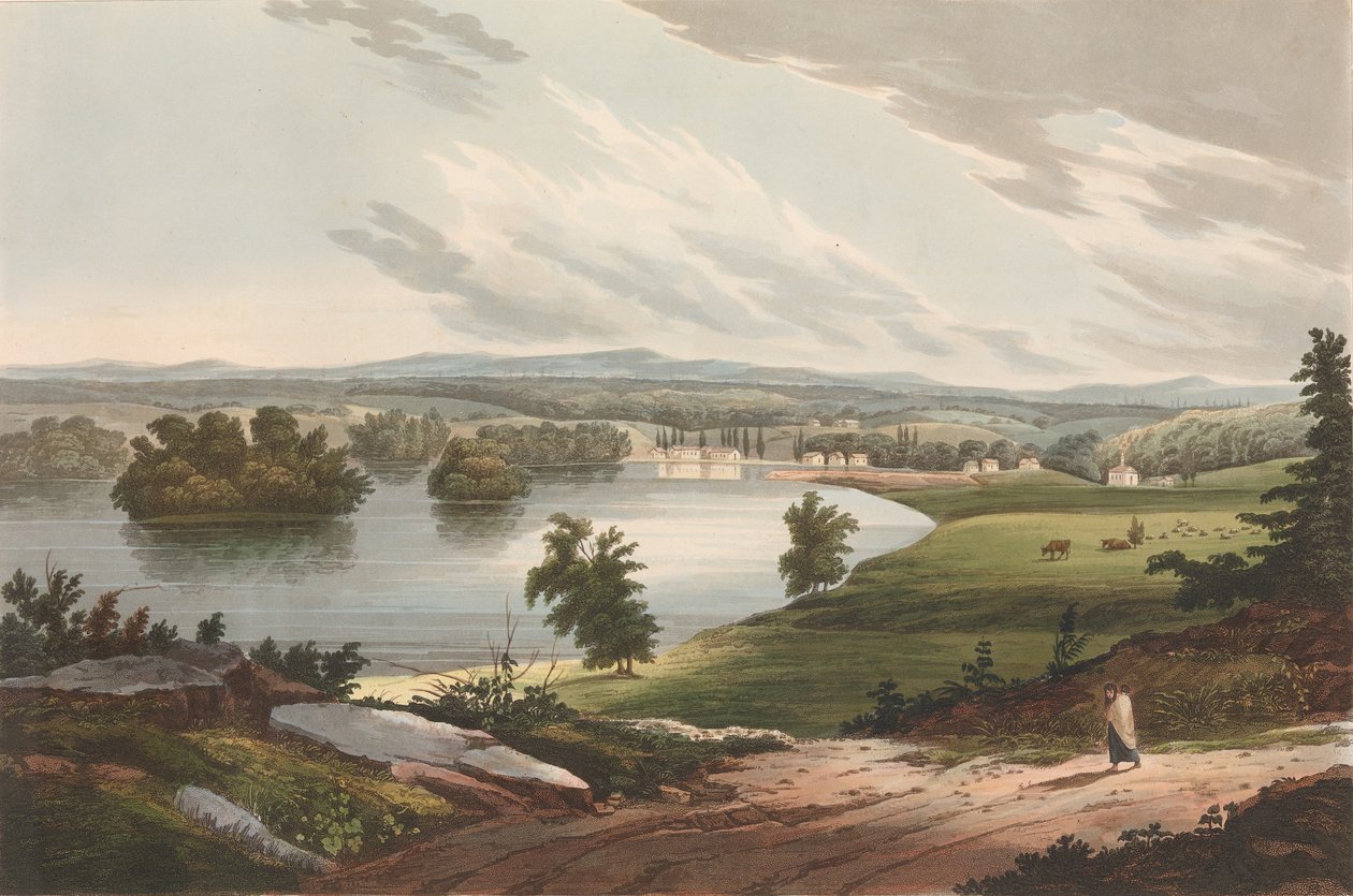 A Hudson River Portfolio 10. számú Edward-erődje, 1822-23. alkotó: John Hill