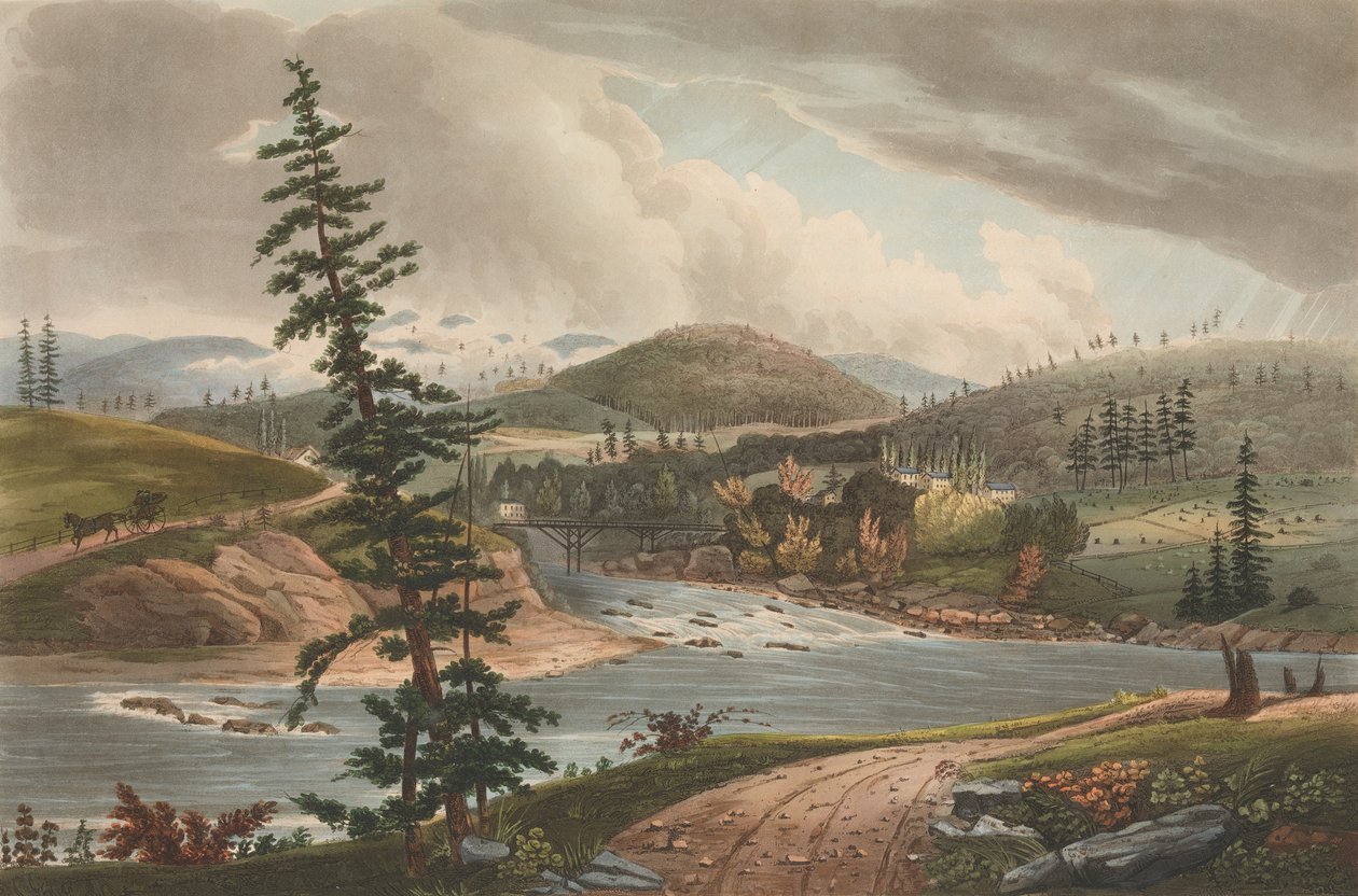 A Sacandaga és a Hudson folyó találkozása A Hudson-folyó portfóliójának 2. része, 1821-22. alkotó: John Hill