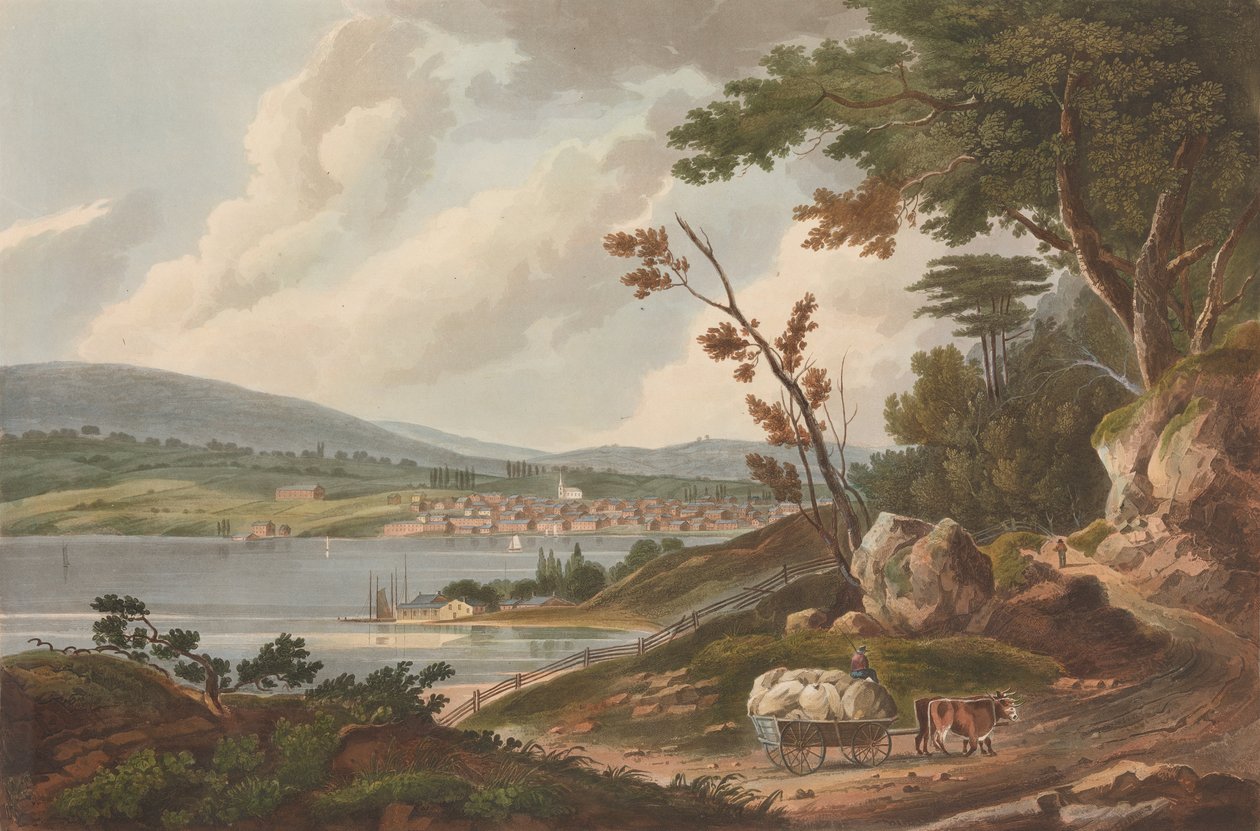 Newburg [Newburgh] A Hudson River Portfolio 14. száma, 1825. alkotó: John Hill