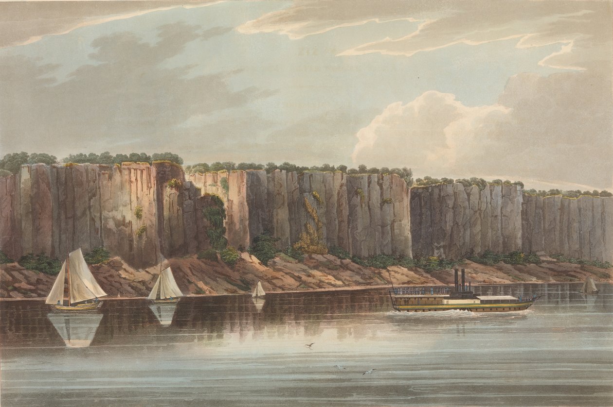 The Palisades No. 19 of The Hudson River Portfolio, 1823-24. alkotó: John Hill
