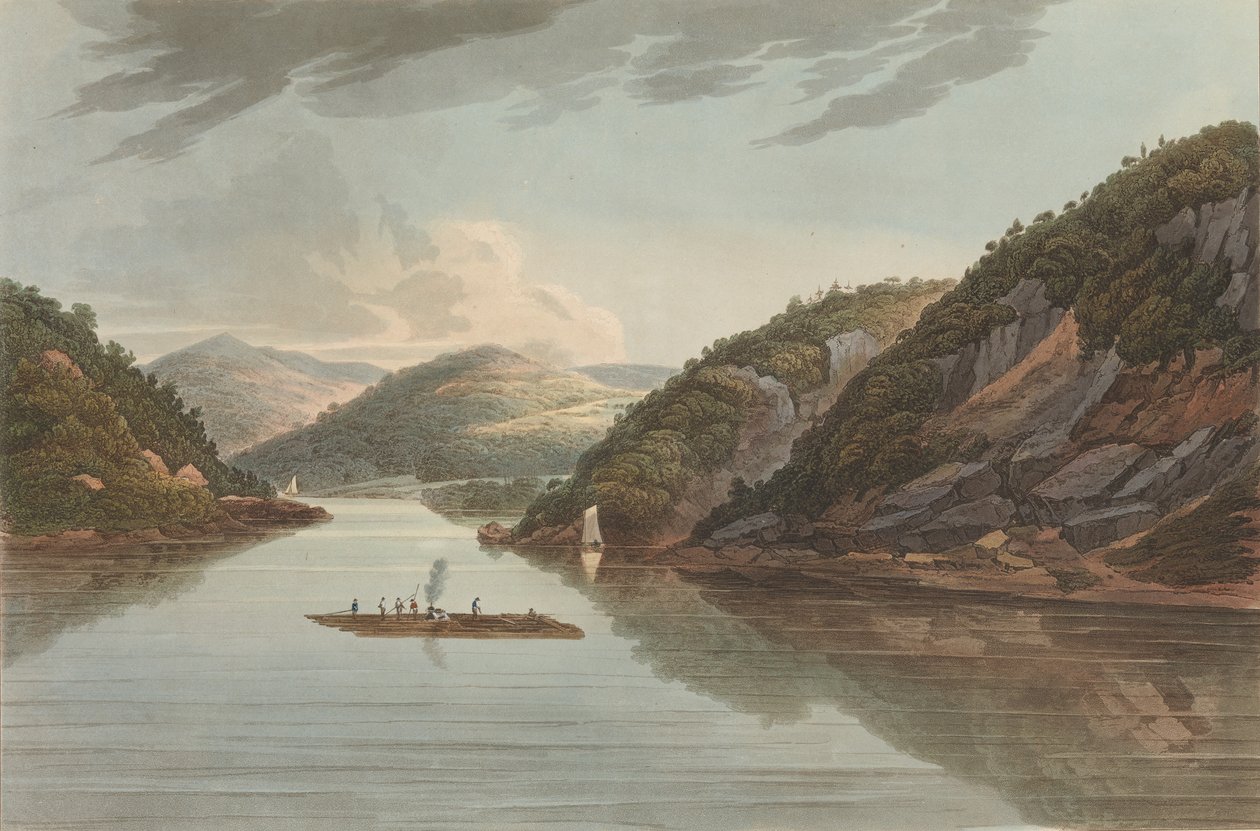 Nézet Near Fort Montgomery No. 22, később a Hudson River Portfolio..., 1822. szám 18-asra változott. alkotó: John Hill