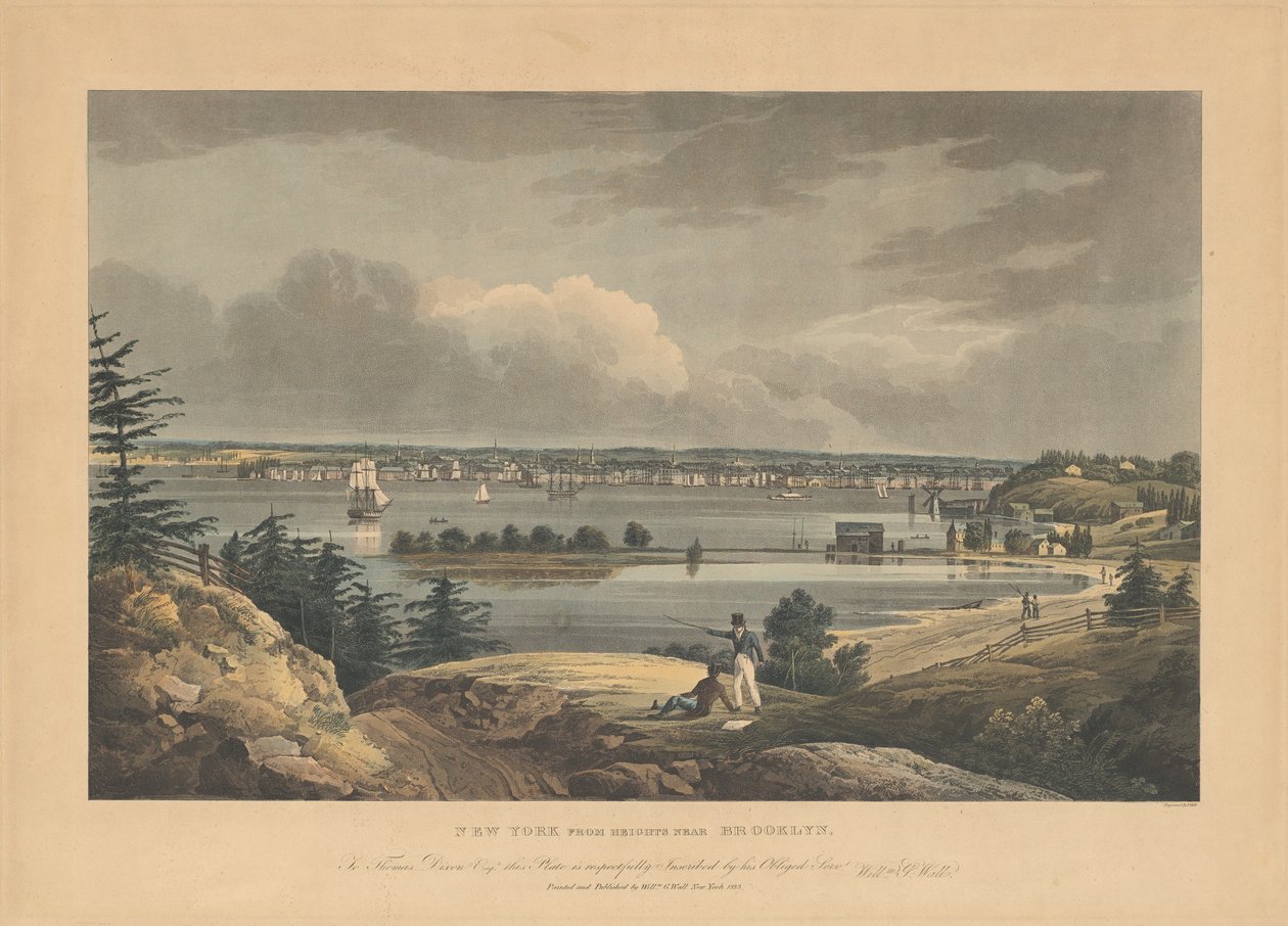New York a Brooklyn melletti Heightsból alkotó: John Hill, after William Guy Wall