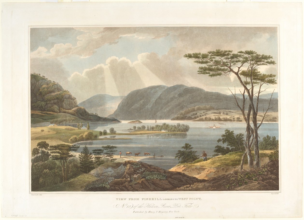 Kilátás a Fishkill felől a West Pointra néz alkotó: John Hill after William Guy Wall