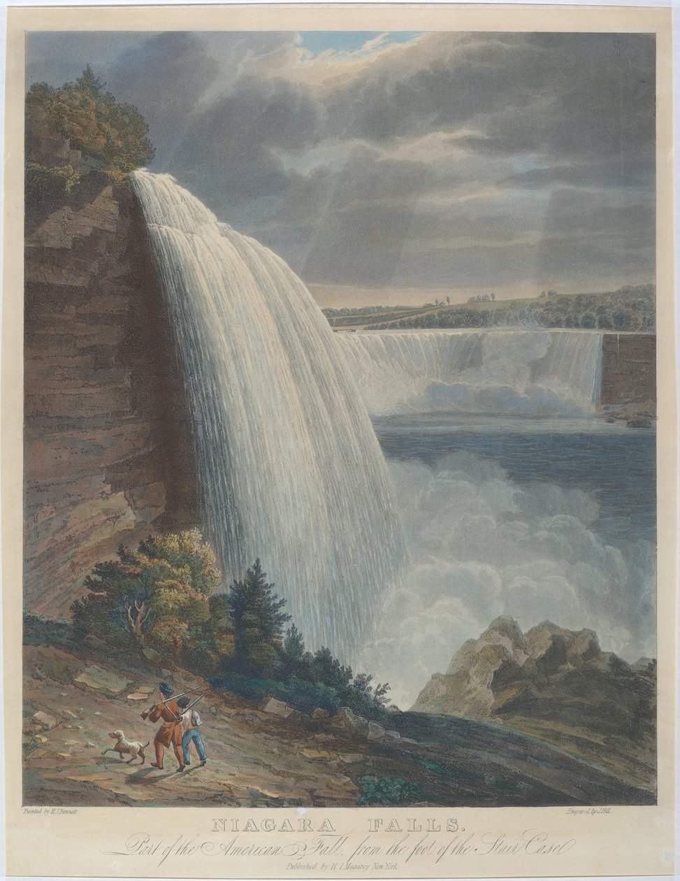 Niagara-vízesés a Foot of Staircase-ből alkotó: John Hill, after William James Bennett