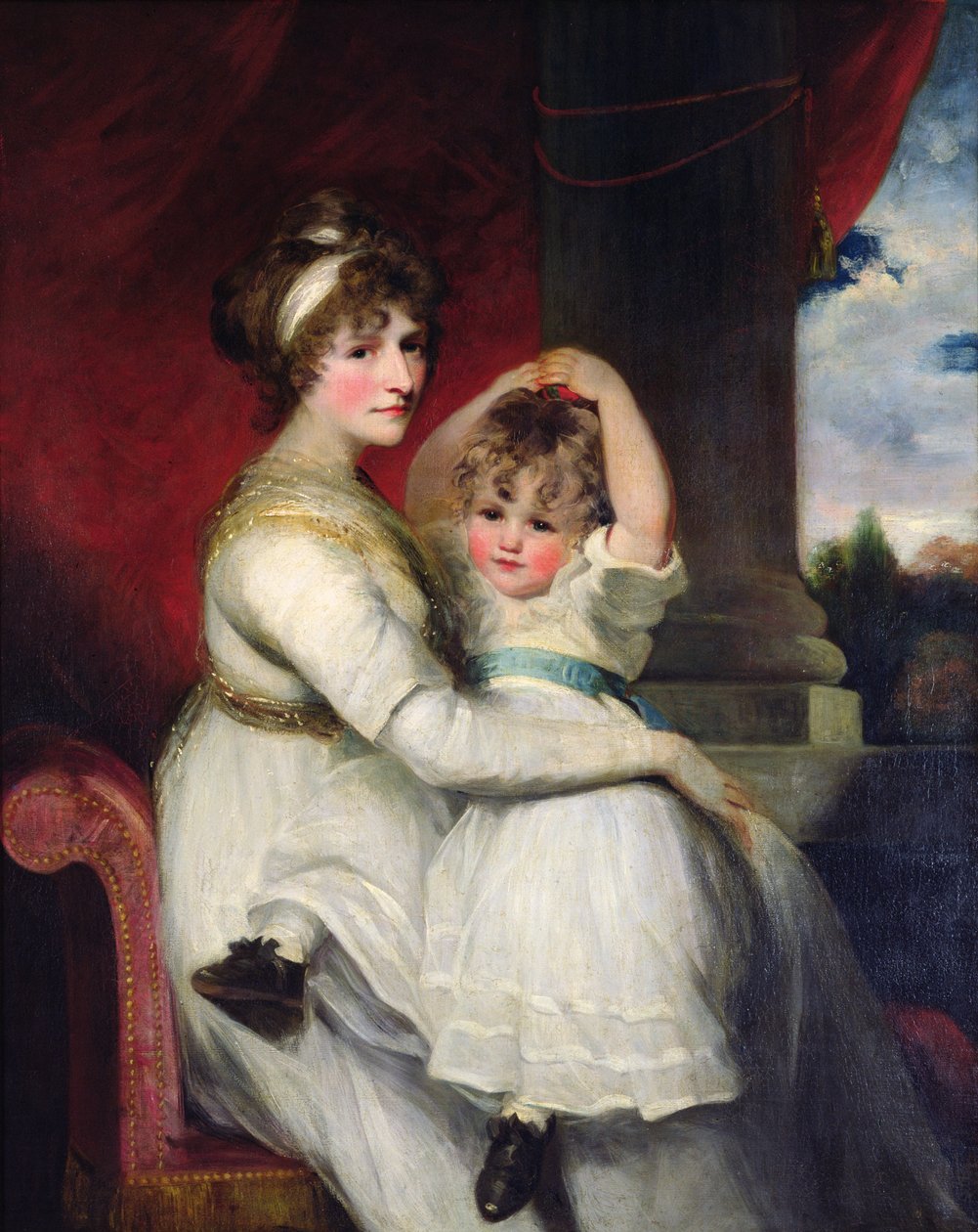 Georgina, Bathurst grófnő és fia, 1792 alkotó: John Hoppner