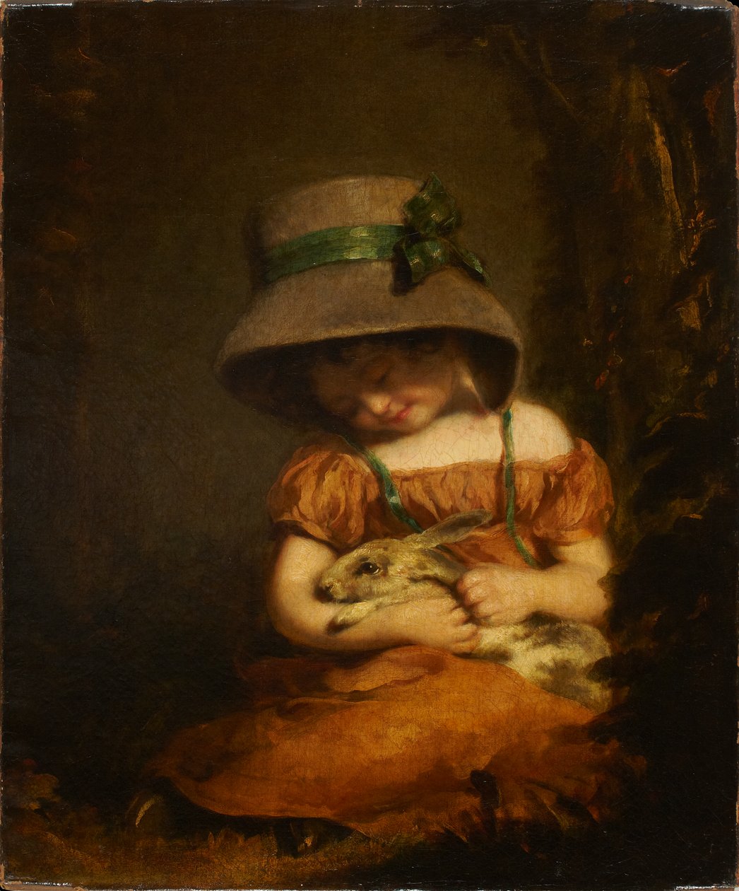 Lány nyúllal alkotó: John Hoppner