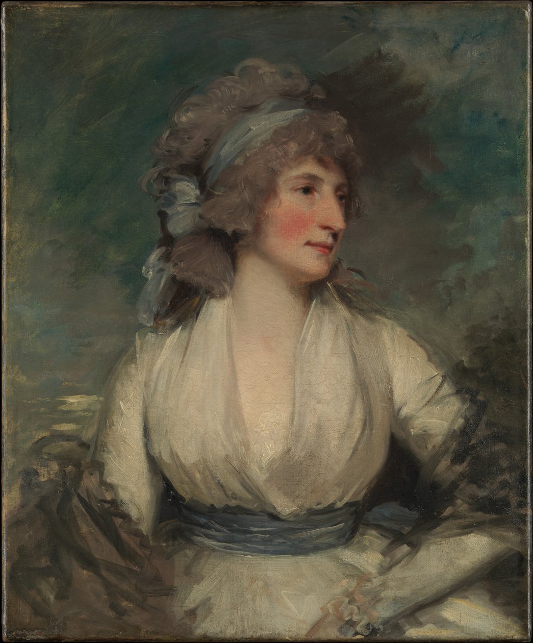 Női portré; (hátoldal, jelenleg bélelővászonnal fedve) Gyermekfejtanulmány alkotó: John Hoppner
